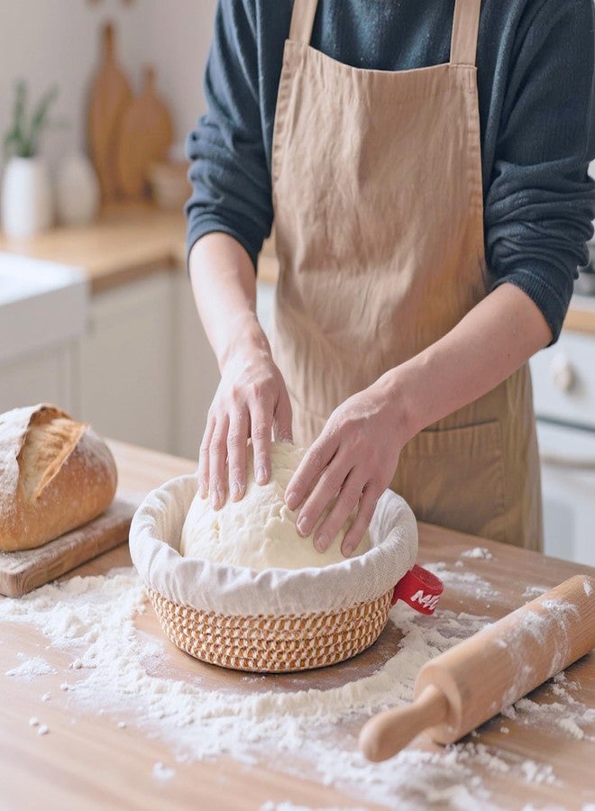 Mepple Sourdough Bread Baking Supplies,10" Round and 11" Oval Cotton Rope Banneton Proofing Basket with Liners，Ideal for Artisanal Breadmaking for Professionals and Home Bakers. - Image 2