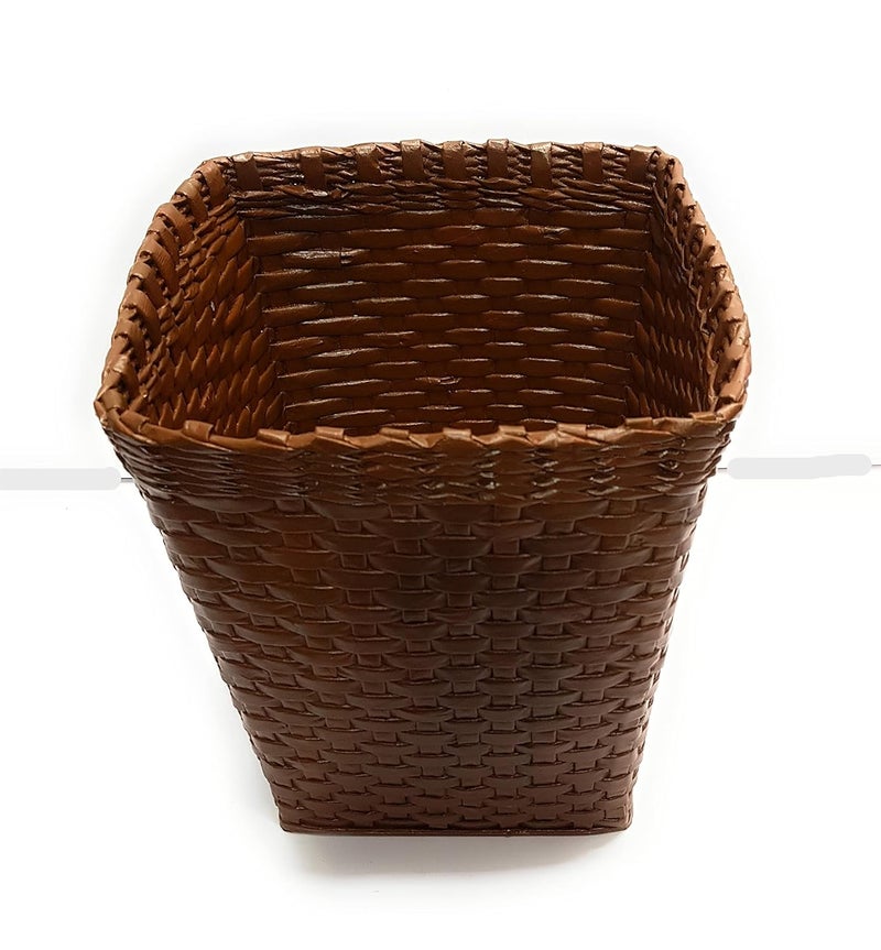 Sonas Creation Paperus Standard Size 11 Inch TALL 10 Liter Brown Trapezoid Waste Paper Basket Trashcan OpenTop Dustbin Storage Basket Ecofriendly Handmade of Paper Ropes - Image 5