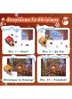 Becko US Becko US Christmas Puzzle Advent Calendar 2024 Puzzles for Adults & Kids, 1008 Pieces Jigsaw Puzzles, 24 Days Countdown to Christmas Thanksgiving Holidays, Xmas Puzzle as Decorations (Santa Claus)  - Image 2