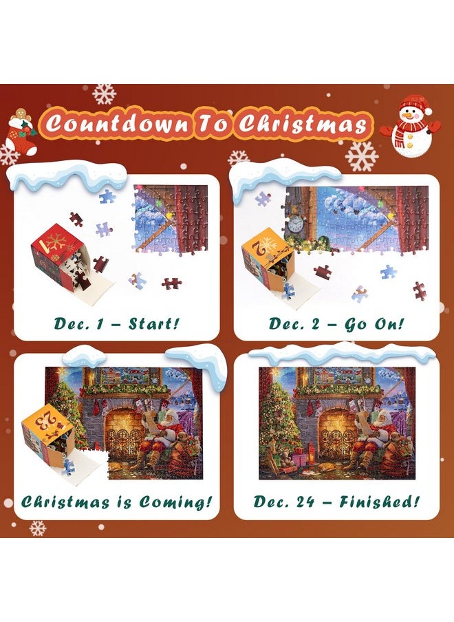 Becko US Becko US Christmas Puzzle Advent Calendar 2024 Puzzles for Adults & Kids, 1008 Pieces Jigsaw Puzzles, 24 Days Countdown to Christmas Thanksgiving Holidays, Xmas Puzzle as Decorations (Santa Claus)  - Image 2