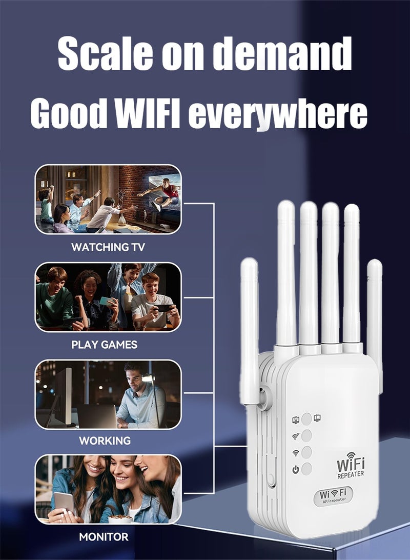Leon Home 1200Mbps WiFi Extender - Repeater + Access Point + Router (3 functions) 2.4GHz, 6 high-gain antennas, one-click setup - Image 3