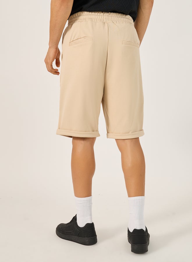 Styli Solid Turn-Up Hem Shorts - Image 4