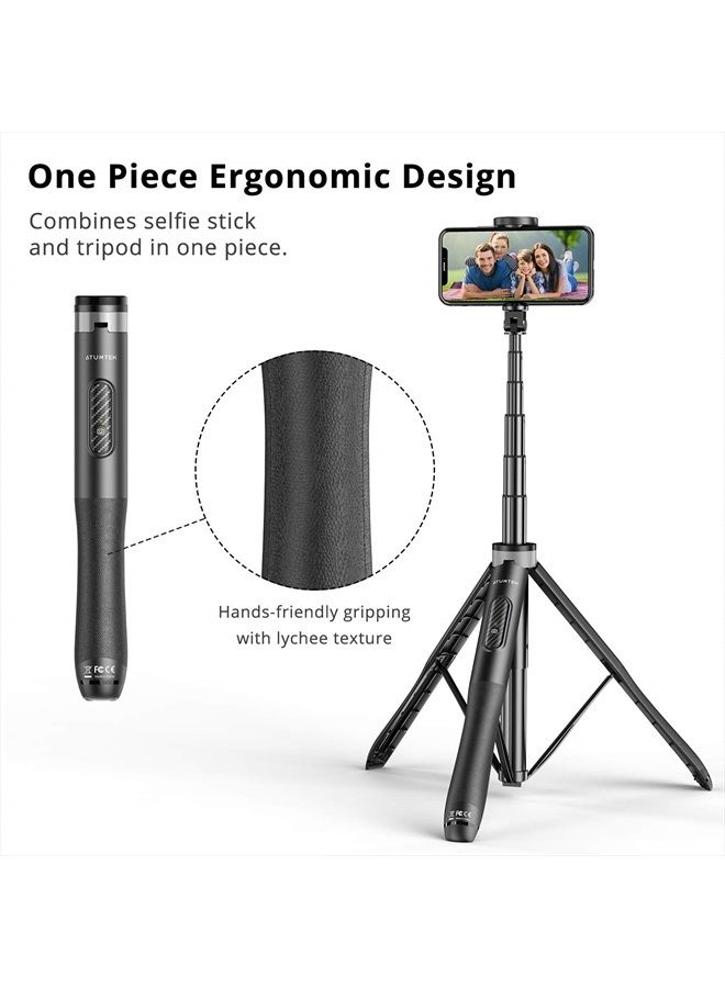 ATUMTEK 51" Selfie Stick Tripod, All in One Extendable Phone Tripod Stand with Bluetooth Remote 360° Rotation for iPhone and Android Phone Selfies, Video Recording, Vlogging, Live Streaming, Black  - Image 4