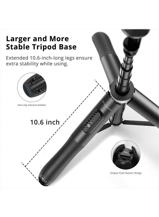 ATUMTEK 51" Selfie Stick Tripod, All in One Extendable Phone Tripod Stand with Bluetooth Remote 360° Rotation for iPhone and Android Phone Selfies, Video Recording, Vlogging, Live Streaming, Black  - Image 5