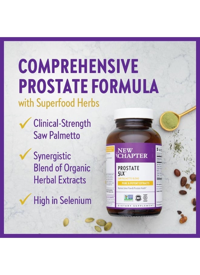 Prostate Supplement Prostate 5Lx With Saw Palmetto + Selenium For Prostate Health 180 Ct Vegetarian Capsule
