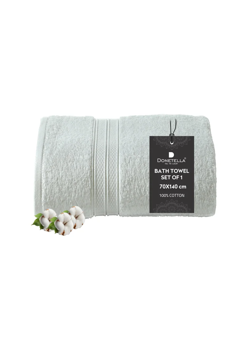 Donetella Premium 100 % Combed Cotton 1-Pcs Bath Towel(70 X 140 CM) 600 GSM Large Towel, Highly Absorbent, Quick Dry,Best Towel for Bathroom, Spa And Hotel