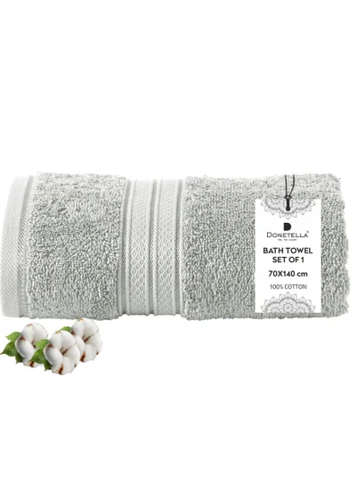 Donetella Premium 100 % Combed Cotton 1-Pcs Bath Towel(70 X 140 CM) 600 GSM Large Towel, Highly Absorbent, Quick Dry,Best Towel for Bathroom, Spa And Hotel