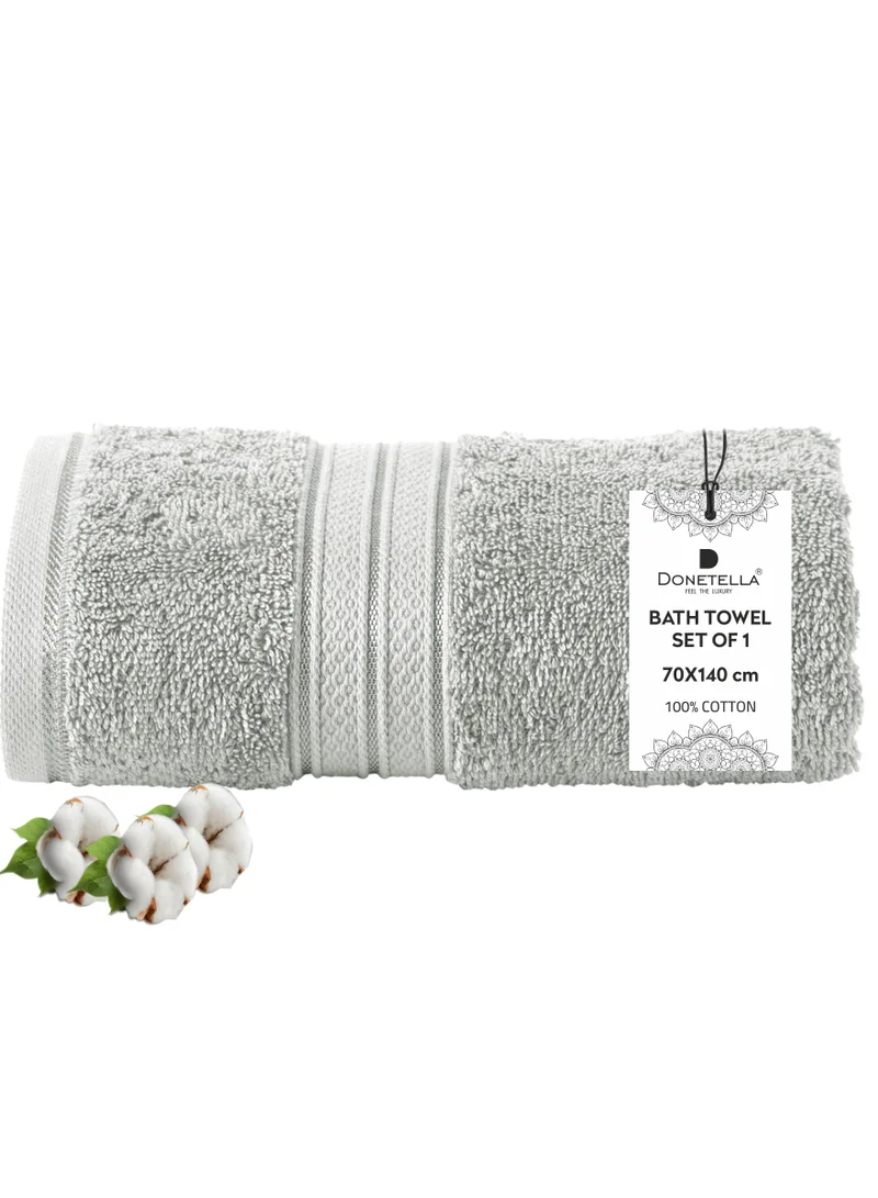Donetella Premium 100 % Combed Cotton 1-Pcs Bath Towel(70 X 140 CM) 600 GSM Large Towel, Highly Absorbent, Quick Dry,Best Towel for Bathroom, Spa And Hotel