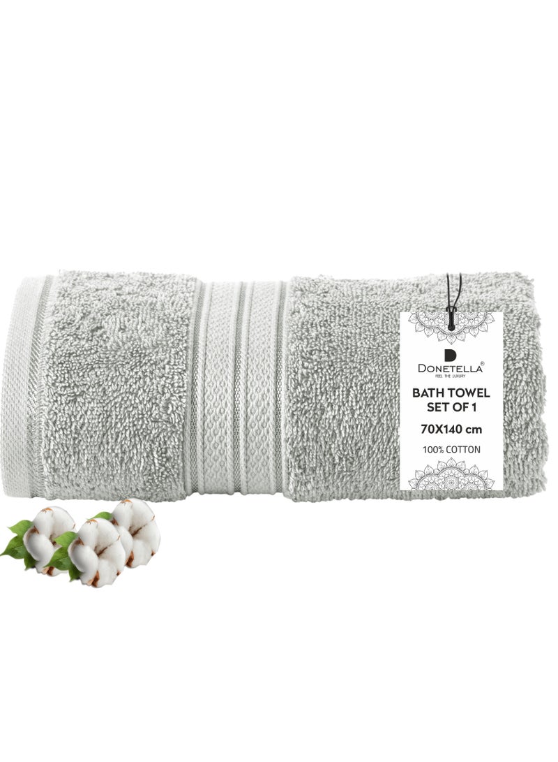 Donetella Premium 100 % Combed Cotton 1-Pcs Bath Towel(70 X 140 CM) 600 GSM Large Towel, Highly Absorbent, Quick Dry,Best Towel for Bathroom, Spa And Hotel - Image 1