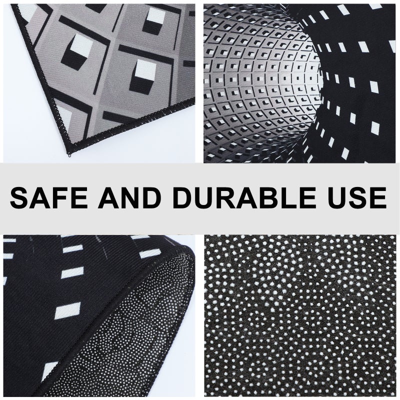 2 pcs Floor Rug Non-Skid Floor Mat 3D Visual Illusion Rug Floor Decor - Image 5