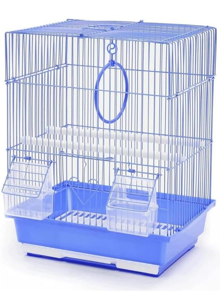 vsell24 Light Weight Hanging Bird Cage For Small Birds Parakeets, Cockatiels, Canary, Finch, Budgie, Lovebirds 30X23X39cm  - Image 1