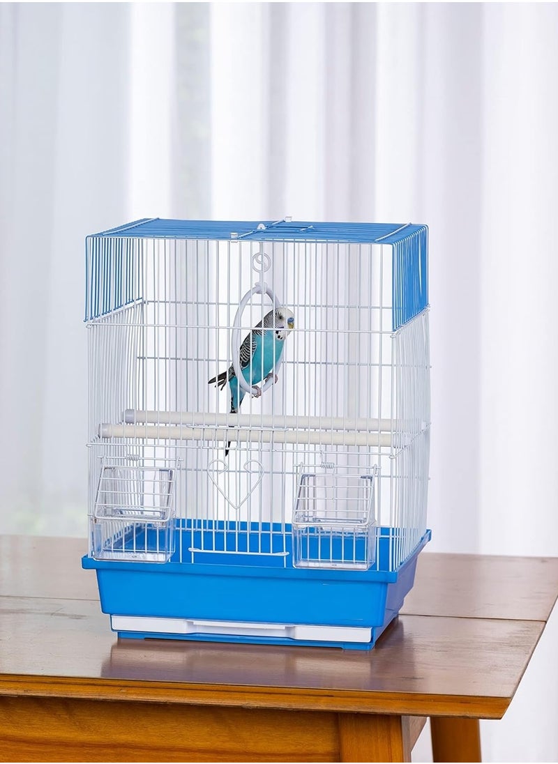 vsell24 Light Weight Hanging Bird Cage For Small Birds Parakeets, Cockatiels, Canary, Finch, Budgie, Lovebirds 30X23X39cm  - Image 2