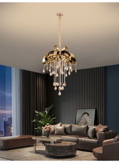 بيست باور ثريا سقف LED موديل 6203-500 | قدرة 60 واط، طول قابل للتعديل حتى 60 سم، بثلاثة أوضاع إضاءة (أبيض، شمسي، كريمي) – ثريا معلقة فاخرة لغرفة النوم، الصالة أو غرفة الطعام  - Image 2