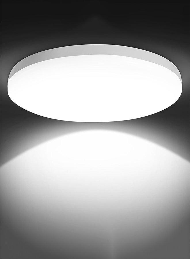 مصابيح سقف LED بقدرة 28 واط، ضوء أبيض نهاري، قطر 32 سم، تصميم دائري مسطح للسقف، مثالية لغرفة المعيشة وغرفة النوم والمكتب - Image 1