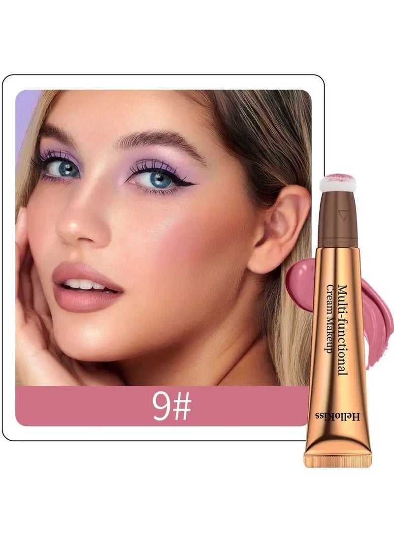 HelloKiss Makeup Pen Soft Cream Blush Makeup Liquid Blush for Cheeks Weightless Long Wearing Smudge Proof Natural Looking Dewy Finish Skin Tint Blush Makeup Stick (#09) - Image 1
