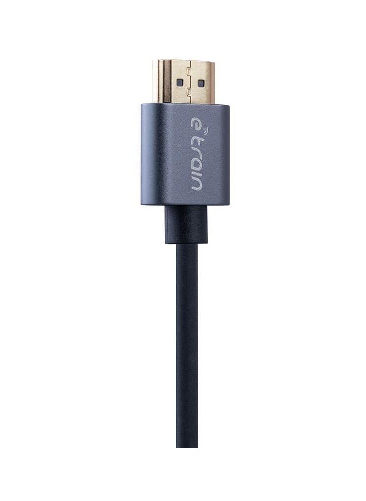Etrain - E-train (DC891) HDMI to HDMI Round Cable 4K 1.5M Gold Plated - Gray - Image 1