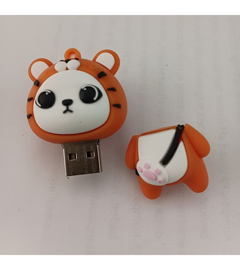 1 Usb 2.0 Creative Cute Cartoon Tiger Usb Flash Drive 128MB Flash Memory Perfect Gift For Family And Friends On Valentines Day Easter Thanksgiving - Image 1