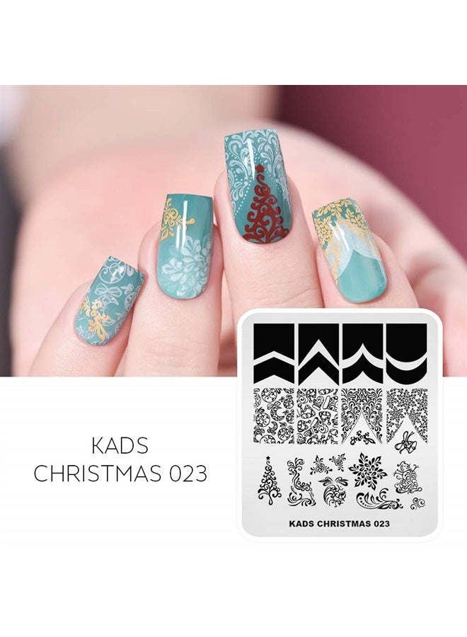 KADS Nail Art Stamping Plates Christmas Snowflake Santa Christmas Socks Tree Bell Nail Stamp Template for DIY Nail Decoration (CH023) - Image 3