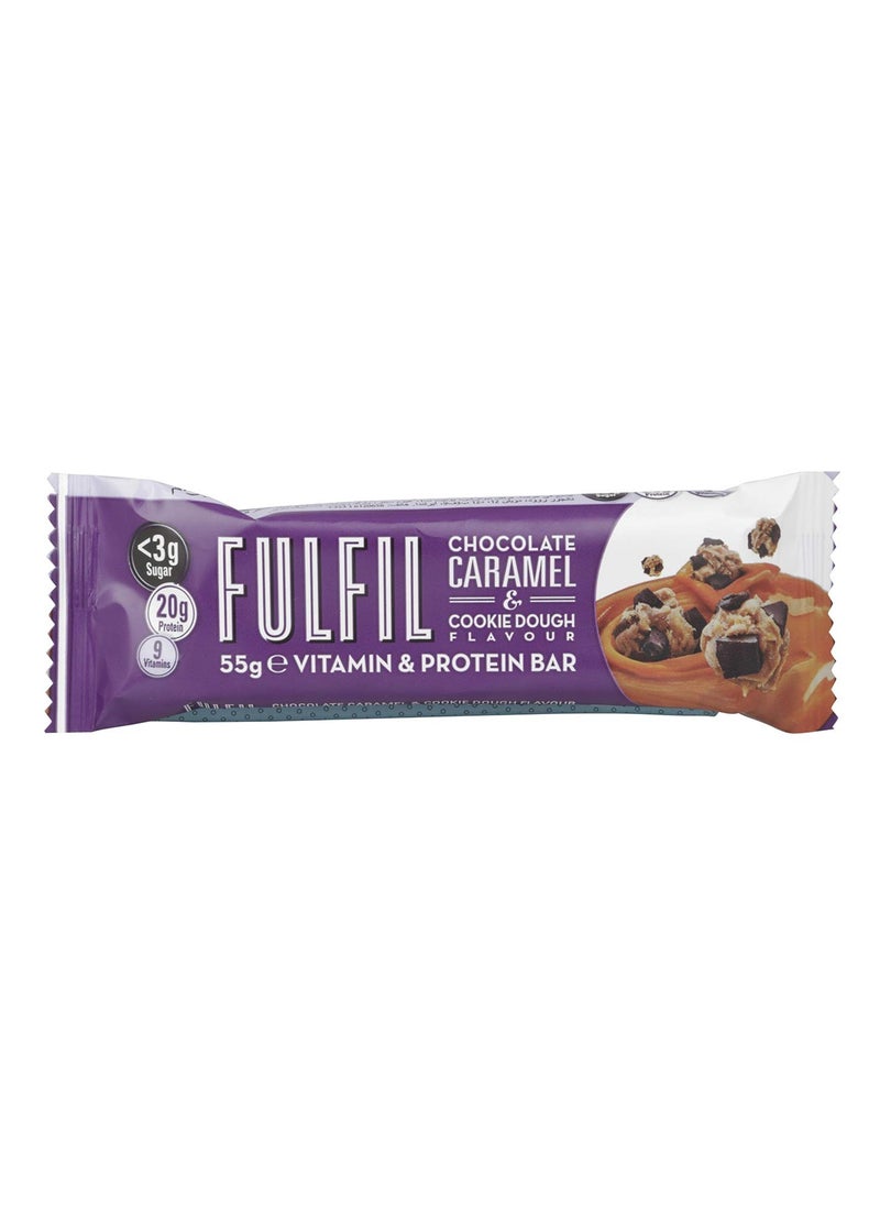 Fulfil Protein Bar 15 X 55G Bars Chocolate Caramel & Cookie Dough Flavour 20G High Protein, 9 Vitamins, Low Sugar  - Image 2