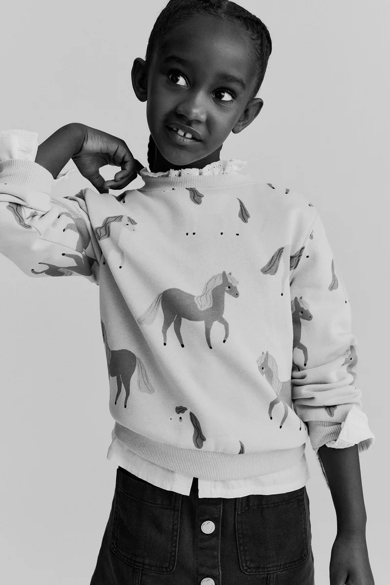 H&M Printed brushed-inside sweatshirt