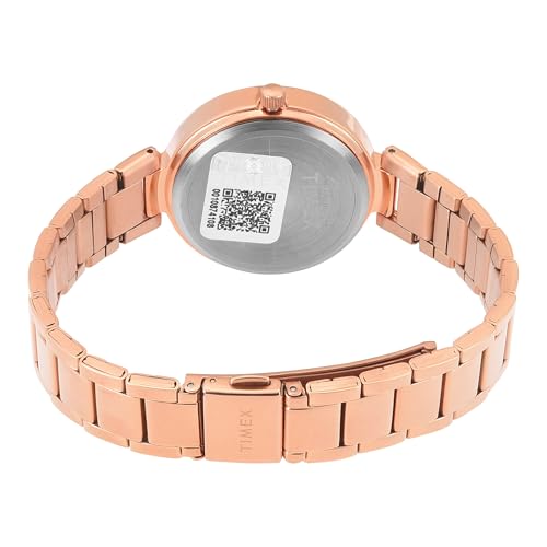 TIMEX Analog Watch for Women with Pink Round Dial & Rose Gold Stainless Steel Bracelet Band Water Resistant Women's Wrist Watches - TWEL18707 - Image 5