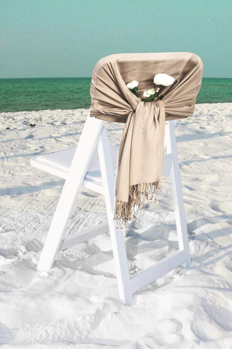 Sakkas Large Soft Silky Pashmina Shawl Wrap Scarf in Solid Colors - Clay - Image 3