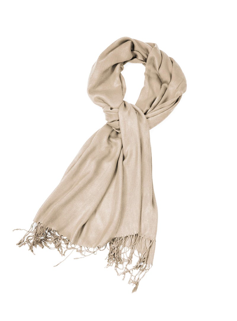 Sakkas Large Soft Silky Pashmina Shawl Wrap Scarf in Solid Colors - Clay - Image 2