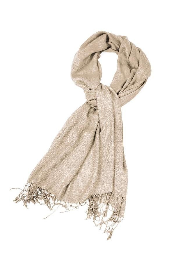 Sakkas - Sakkas Large Soft Silky Pashmina Shawl Wrap Scarf Stole in Solid Colors - Clay - Image 1