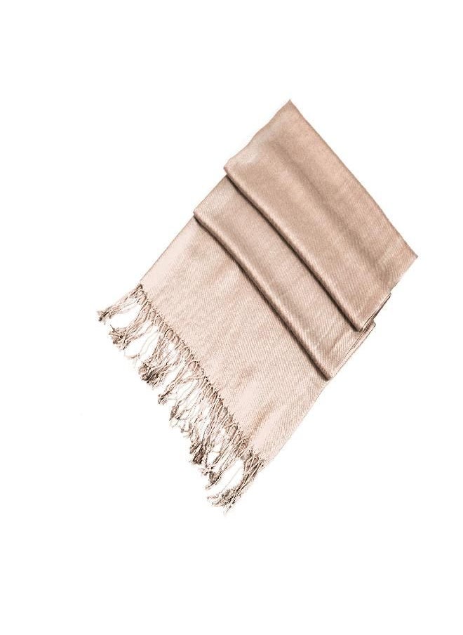 Sakkas - Sakkas Large Soft Silky Pashmina Shawl Wrap Scarf Stole in Solid Colors - Clay - Image 1