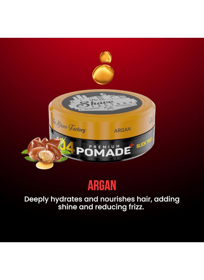 The Shave Factory Premium Pomade 150ml 04 Slick Trick with Argan Extra Hold Extra Shine