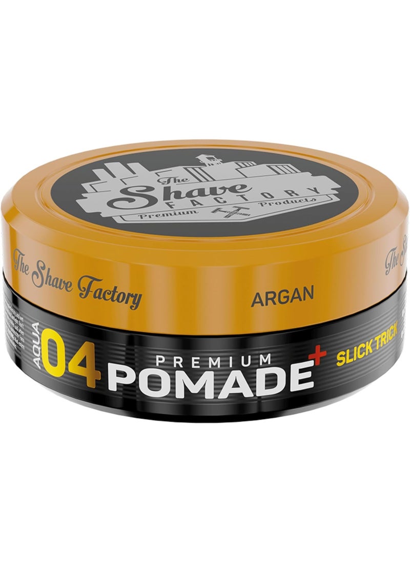 The Shave Factory Premium Pomade 150ml 04 Slick Trick with Argan Extra Hold Extra Shine