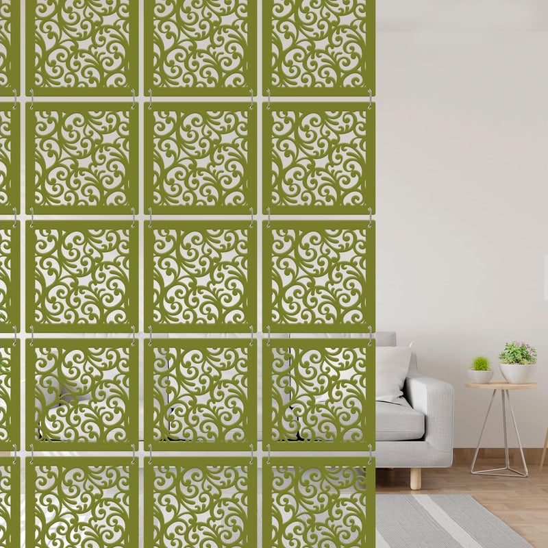 Olive Tree Olive Tree 12Pcs Hanging Room Divider Panel Modern Hanging Screen Partition for Home Decoration Living Room 115 x 115 12 PanelsOTD9100  - Image 2
