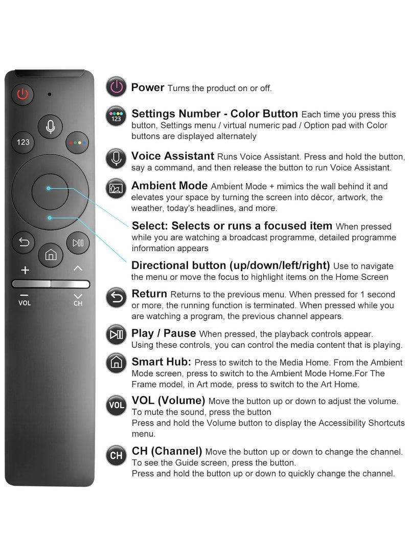 TIGER Voice Replacement Remote for Samsung TV – Upgraded BN59-1266A with Voice Function for Samsung Smart TVs – Universal Remote Control with Voice Activation for Easy TV Control – Compatible with Various Samsung Smart TV Models - Image 5