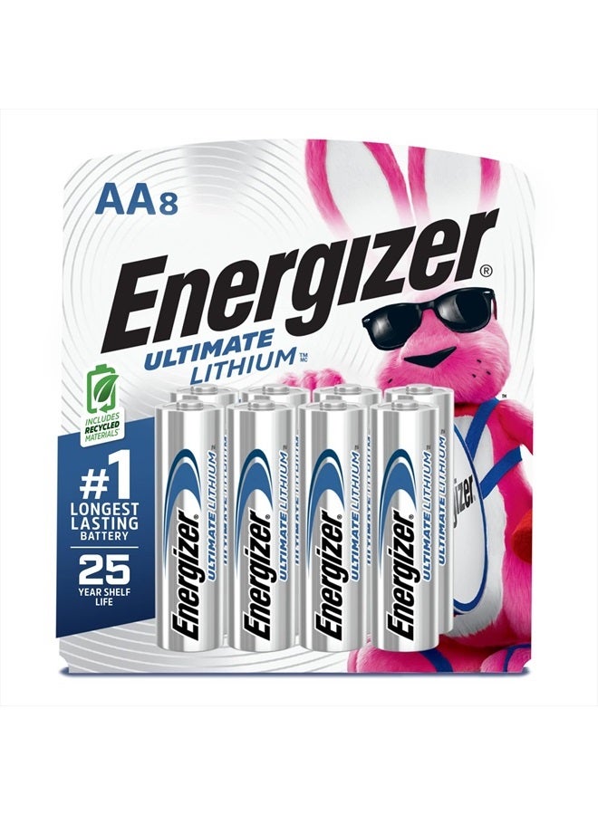 Energizer AA Lithium Batteries, World's Longest Lasting Double A Battery, Ultimate Lithium (8 Battery Count) - Image 1
