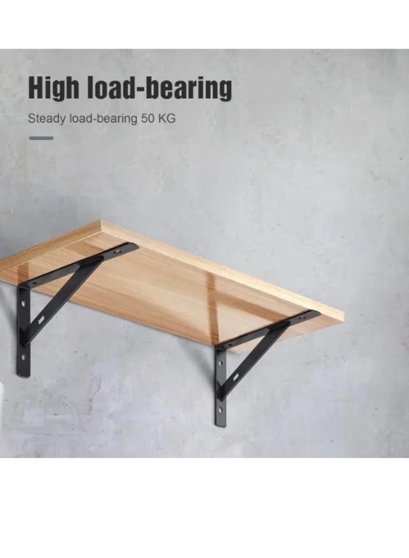 2-Piece Tabletop Support Brackets – Heavy-Duty Shelf Brackets – Right-Angle (L-Shaped) Wall-Mount Brackets – Sturdy Supports for Tables, Desks, and Bar Tops – Black - Image 3