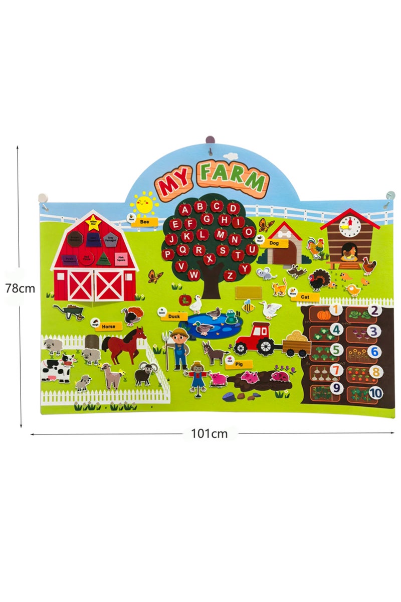مجموعة لوحة قصصية من اللباد لحيوانات المزرعة، مجموعة لعب تفاعلية لتعليم الأطفال في المراحل المبكرة، لوحة جدارية.