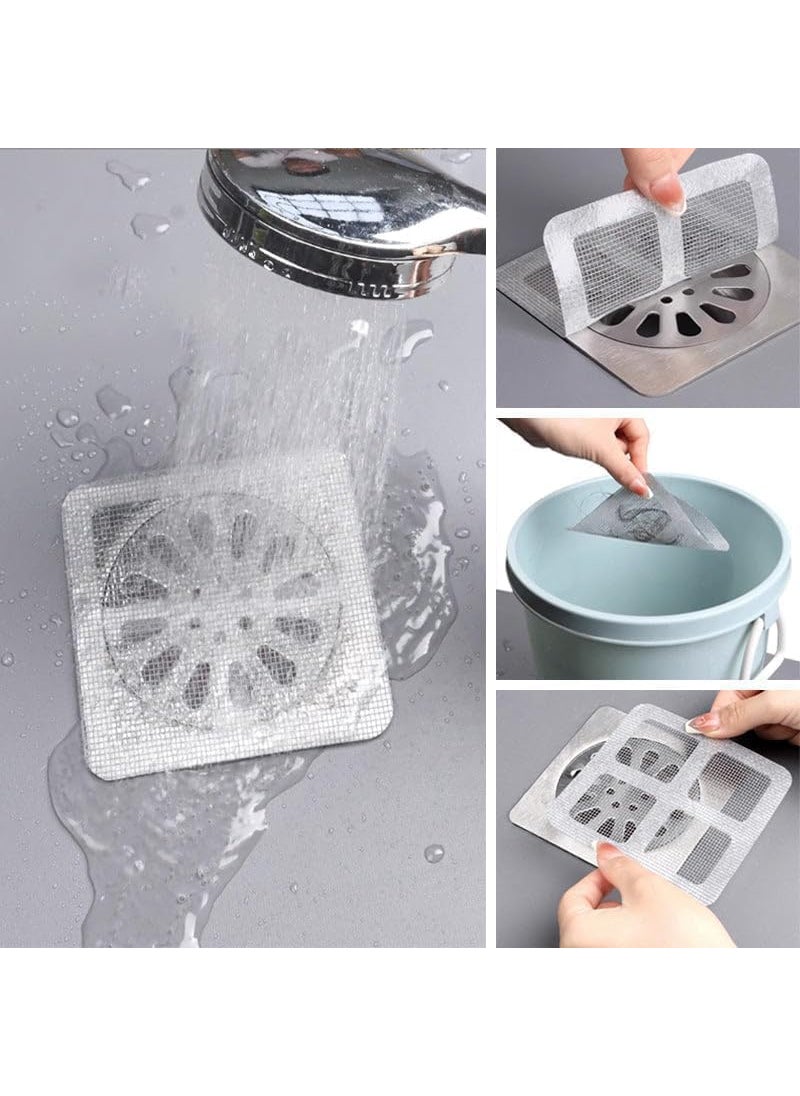 VOIISH VOIISH Disposable Shower Drain Hair Catcher Drain Hair Catcher Waterproof Mesh Stickers for Bathroom Accessories Apartment Essentials for Kitchen Sink Bathtub Set of 16  - Image 4