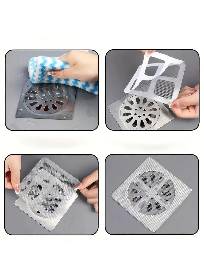 VOIISH VOIISH Disposable Shower Drain Hair Catcher Drain Hair Catcher Waterproof Mesh Stickers for Bathroom Accessories Apartment Essentials for Kitchen Sink Bathtub Set of 16  - Image 2