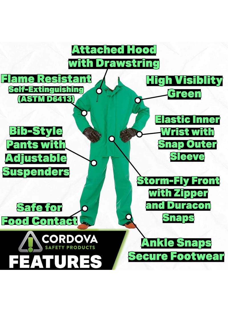 Cordova Cordova Unisex 1pack Apex Fr 45 MM Green PVCNylon ScrimPVC 2Piece AcidChemical Suit Green XLarge US  - Image 2