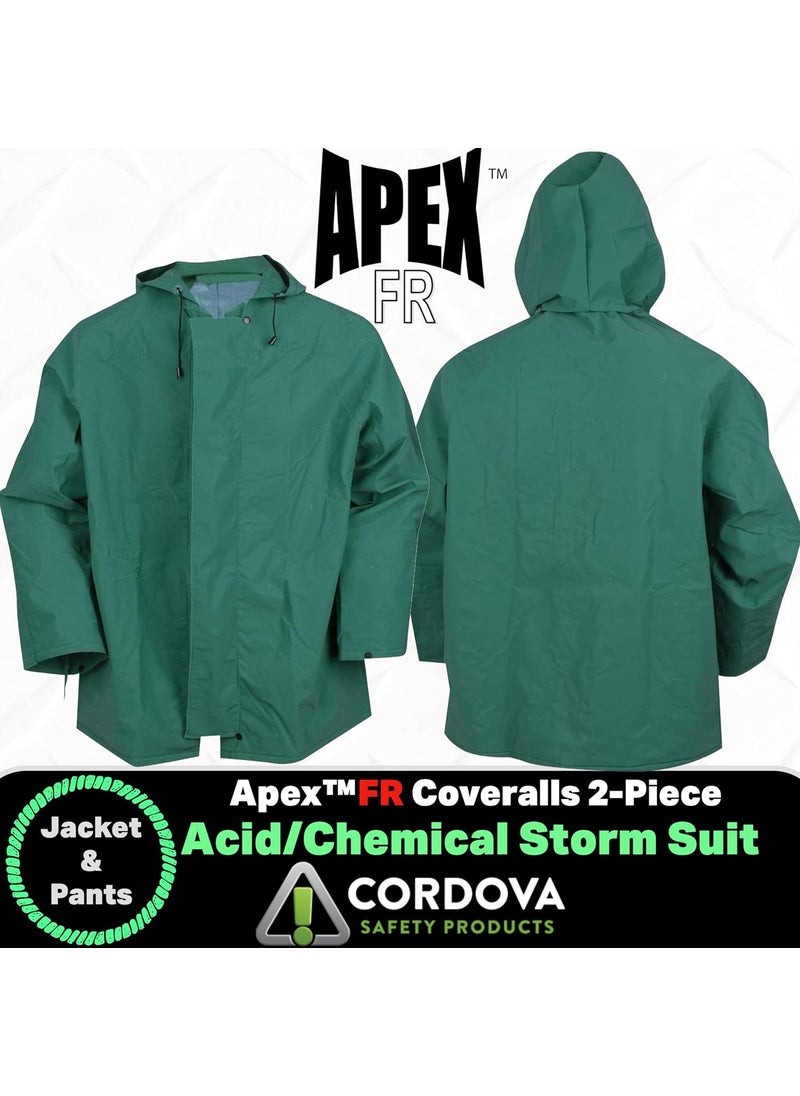 Cordova Cordova Unisex 1pack Apex Fr 45 MM Green PVCNylon ScrimPVC 2Piece AcidChemical Suit Green XLarge US  - Image 5