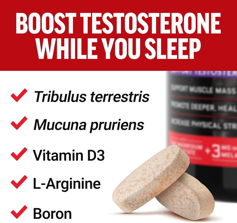 Force Factor فورس فاكتور تيست X180 PM معزز التستوستيرون للرجال مكمل التستوستيرون الليلي لبناء العضلات وزيادة القوة وتعزيز النوم العميق والصحي والتعافي 120 قرص - Image 3