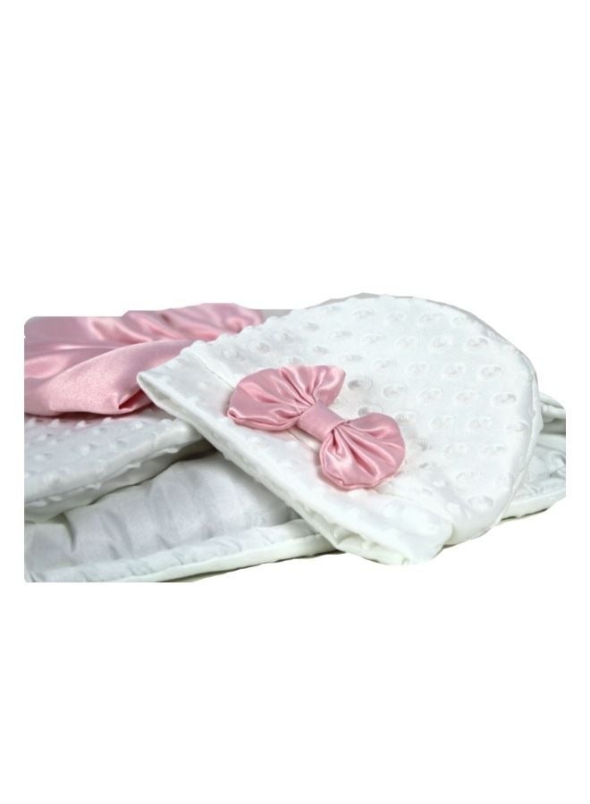 Stylish baby meds Blanket Swaddle Sleeping Bag With a Bow  & Cap for Newborns Easy to carry - Image 3