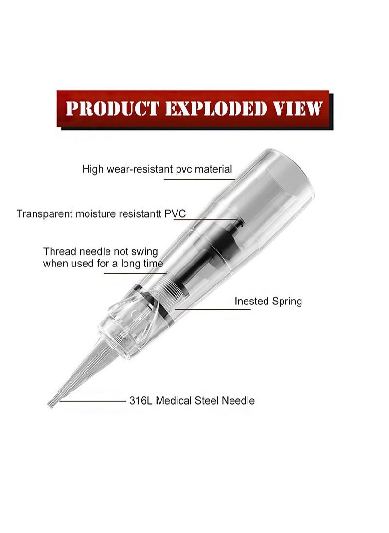 Ybeauty - Permanent Tattoo Machine Set with Tattoo Cartridge Needle Eyeliner Eyebrow Practice Skin Ring Cup Microblade Beauty Salon Pigment Equipment for Beginner or Dedicated Tattoo Artist (Pink) - Image 1