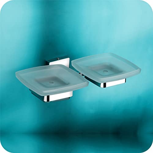 ORCE BATH ARTICLE soap Dish Holder for Bathroom Double soap case Stand sabu dani wash Basin soap Holder Glass soap Dish Holder soap Tray for bathroomLX08(304 Stainless Steel,Chrome Finish) - Image 1