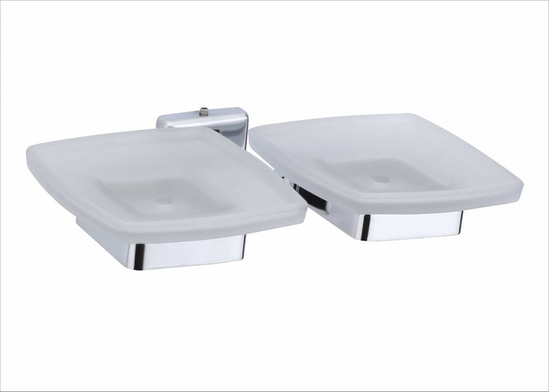 ORCE BATH ARTICLE soap Dish Holder for Bathroom Double soap case Stand sabu dani wash Basin soap Holder Glass soap Dish Holder soap Tray for bathroomLX08(304 Stainless Steel,Chrome Finish) - Image 2