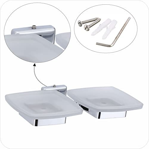 ORCE BATH ARTICLE soap Dish Holder for Bathroom Double soap case Stand sabu dani wash Basin soap Holder Glass soap Dish Holder soap Tray for bathroomLX08(304 Stainless Steel,Chrome Finish) - Image 4