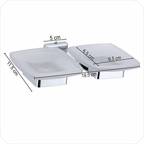 ORCE BATH ARTICLE soap Dish Holder for Bathroom Double soap case Stand sabu dani wash Basin soap Holder Glass soap Dish Holder soap Tray for bathroomLX08(304 Stainless Steel,Chrome Finish) - Image 3