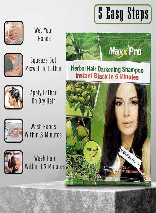 MAXXPRO Hair Color Shampoo (Natural Black) for Men & Women Long-Lasting Colour No Harsh Chemical (PACK OF 10) - Image 3