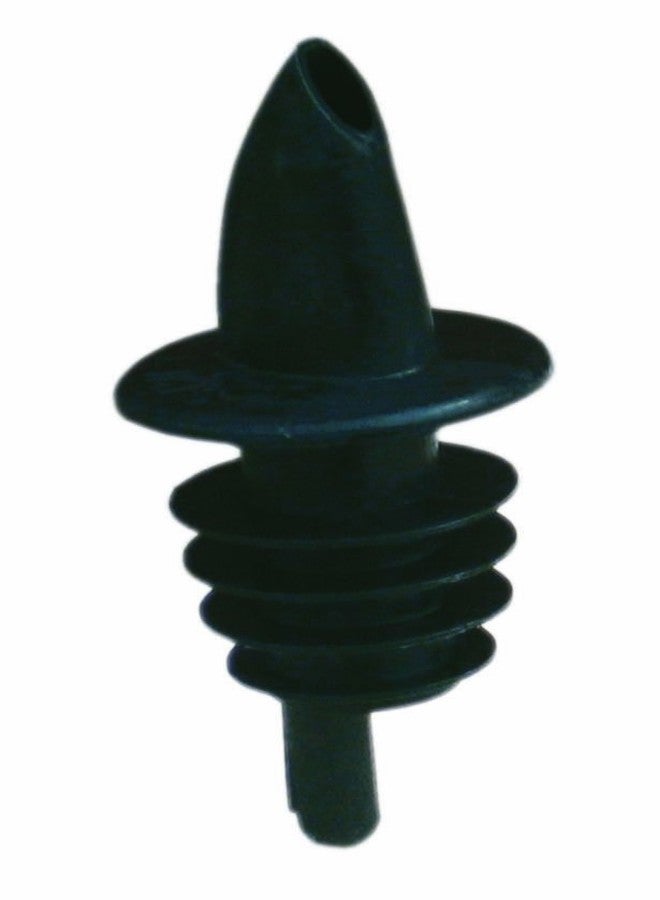 Spill-Stop 350-08 Black Plastic Pourer - Dozen - Image 1