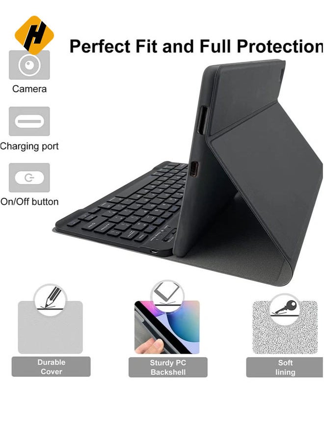 HuHa Keyboard Case for Samsung Galaxy Tab S6 Lite 10.4'' (SM-P610/P615/P613/P619,2020/2022), Lachesis Business Leather Folio Cover with Detachable Magnetically Bluetooth Keyboard with S-Pen Holder, Black  - Image 4